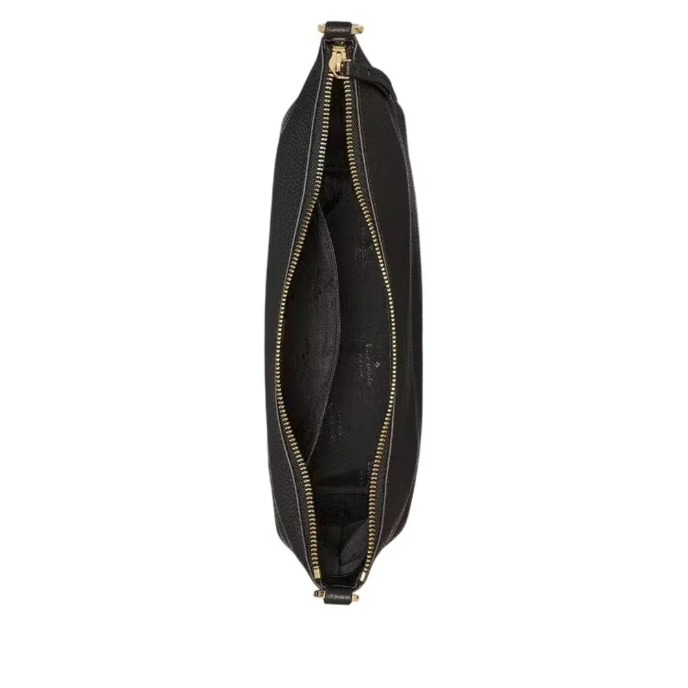 Kate Spade KP337 Black Pebbled Leather Crossbody Bag Gold Hardware New